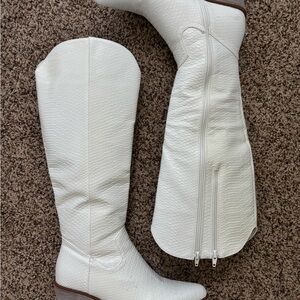 White Knee-High Boots